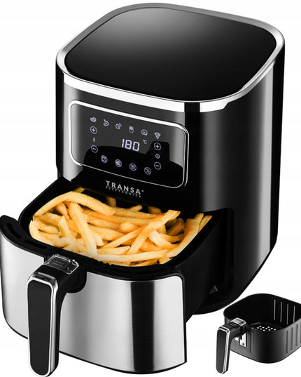 Riebalų nenaudojanti karšto oro gruzdintuvė XXL 5L, 1700W, 6 programos (Transa Electronics)
