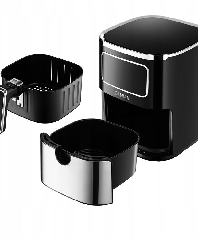 Riebalų nenaudojanti karšto oro gruzdintuvė XXL 5L, 1700W, 6 programos (Transa Electronics)