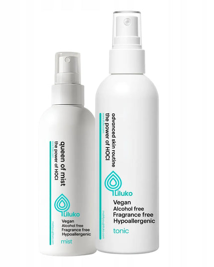 Rinkinys 1+1 tonikas + dulksna su hipochlorine rūgštimi LILUKO | Nuo spuogų, hipochlorinė rūgštis, 300 ml