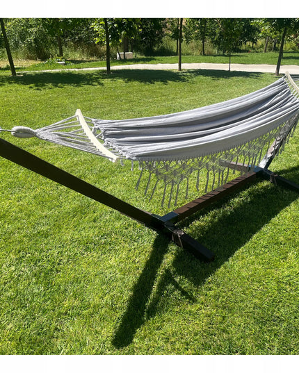 RINKINYS STOVAS + HAMAKAS 2 asm. BOHO PILKAS nešiojamas komplektas COMFORT ZONE 200 KG