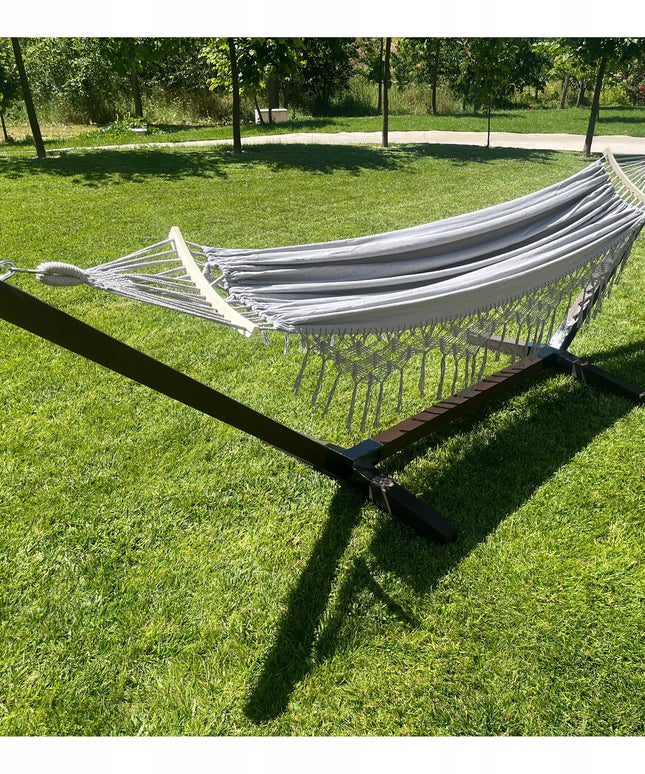RINKINYS STOVAS + HAMAKAS 2 asm. BOHO PILKAS nešiojamas komplektas COMFORT ZONE 200 KG