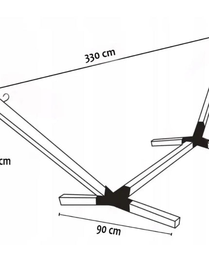 Rinkinys stovas + hamakas 2 asmenims BOHO ECRU nešiojamas komplektas COMFORT ZONE 200 kg