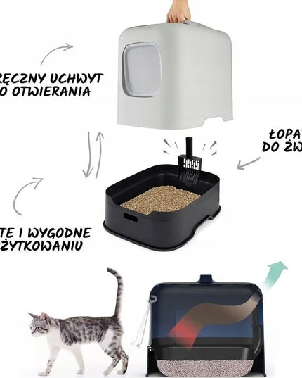 ROTHO uždara kačių tualeto dėžė su filtru ir semtuvėliu