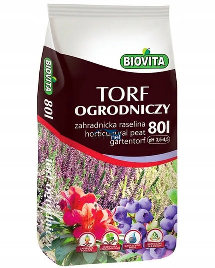 Rūgščios durpės sodininkystei 80l, idealus substratas šilauogėms ir spygliuočiams