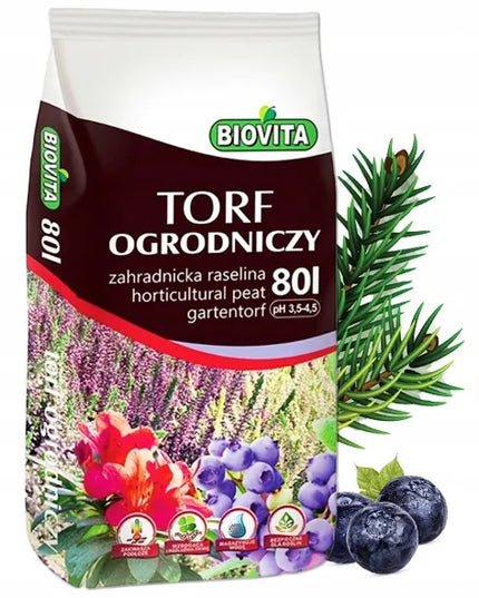 Rūgščios durpės sodininkystei 80l, idealus substratas šilauogėms ir spygliuočiams