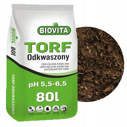 Rūgštingumą mažinančios sodo durpės augalams BIOVITA 80 l