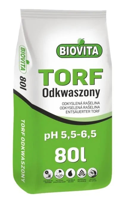Rūgštingumą mažinančios sodo durpės augalams BIOVITA 80 l