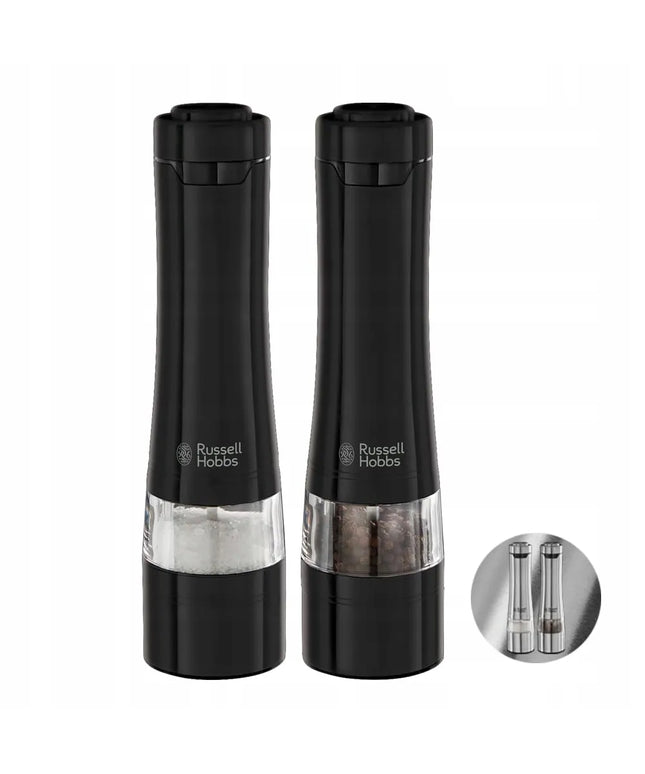 Russell Hobbs 28010-56 elektrinių prieskonių malūnėlių rinkinys, LED, 2 vnt., juodi, keraminiai