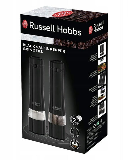Russell Hobbs 28010-56 elektrinių prieskonių malūnėlių rinkinys, LED, 2 vnt., juodi, keraminiai
