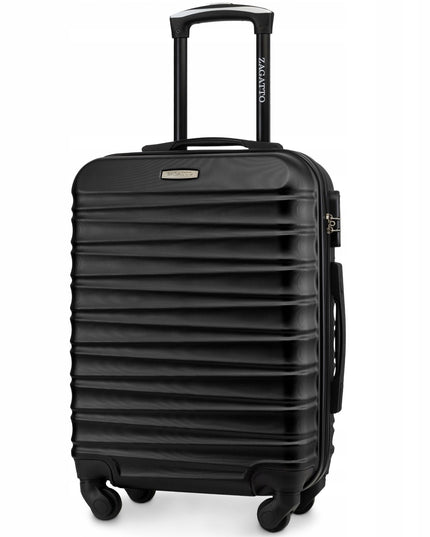Lagaminas Ryanair rankinis bagažas 55x40x20 cm su ratukais 4 varantys ABS kietas kelioninis lagaminas juodas Zagatto ZG501