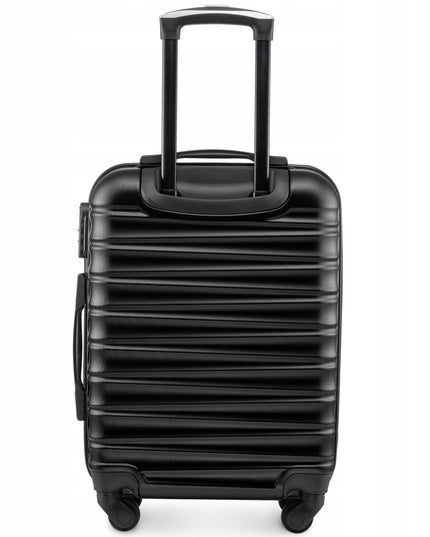 Lagaminas Ryanair rankinis bagažas 55x40x20 cm su ratukais 4 varantys ABS kietas kelioninis lagaminas juodas Zagatto ZG501