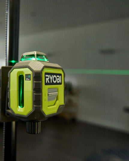 Ryobi žalias 360° kryžminis lazerinis nivelyras RB360GLL