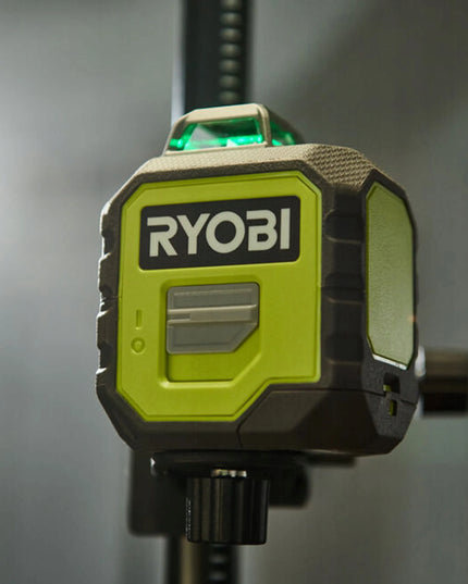 Ryobi žalias 360° kryžminis lazerinis nivelyras RB360GLL