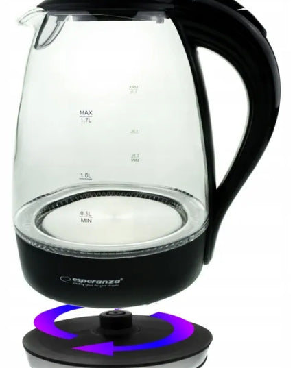 Salto Angel stiklinis belaidis elektrinis virdulys 2200W 1,7L juodas