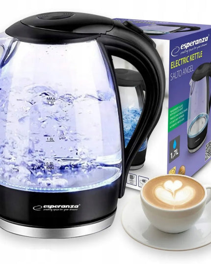 Salto Angel stiklinis belaidis elektrinis virdulys 2200W 1,7L juodas