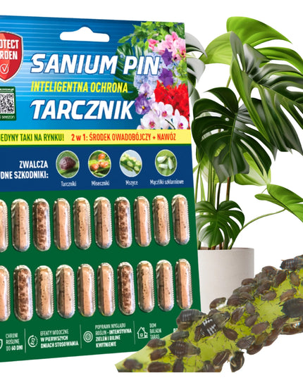 SANIUM PIN 2-in-1 dirvožemio lazdelės nuo grybinių uodukų, amarų, miltuotųjų skydamarių ir skydamarių