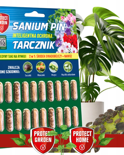 SANIUM PIN 2-in-1 dirvožemio lazdelės nuo grybinių uodukų, amarų, miltuotųjų skydamarių ir skydamarių
