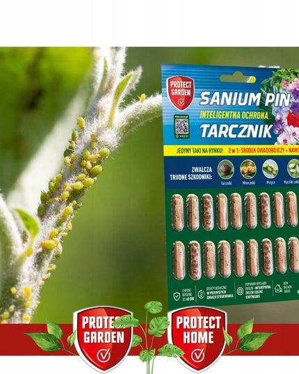 SANIUM PIN priemonė nuo amarų ir grybinių uodukų trąšos 2in1 insekticidinės lazdelės