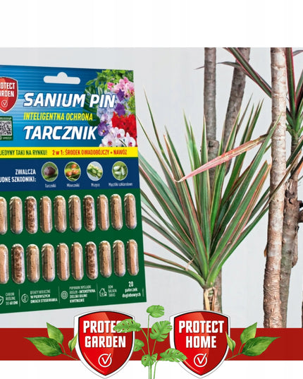 SANIUM PIN priemonė nuo amarų ir grybinių uodukų trąšos 2in1 insekticidinės lazdelės