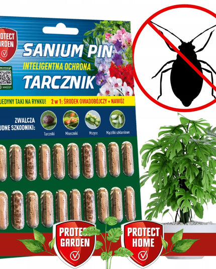 SANIUM PIN priemonė nuo amarų ir grybinių uodukų trąšos 2in1 insekticidinės lazdelės