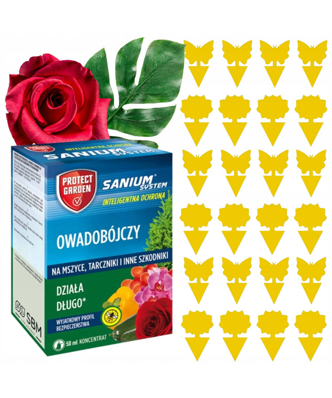 Sanium System rinkinys nuo grybinių uodukų (zemiórki) 50 ml + 24 vnt. gaudyklių, purškimui ir laistymui