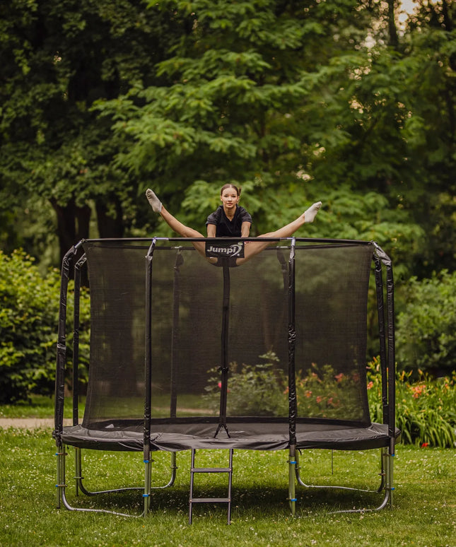 Saugus batutas Jumpi Maxy Comfort 12FT 374 cm su apsauginiu tinklu ir kopetėlėmis