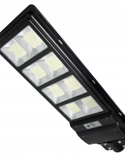 Saulės baterija maitinamas gatvių šviestuvas 360W = 3600W LED su judesio ir prieblandos jutikliu bei nuotolinio valdymo pulteliu
