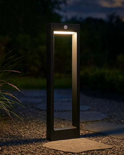 SAULĖS energijos sodo šviestuvas stulpas 60cm su JUDESIO davikliu