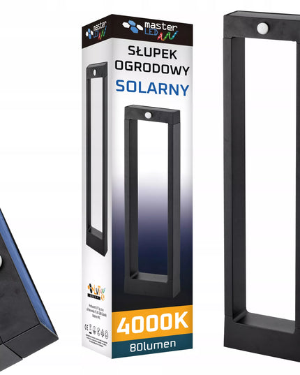 SAULĖS energijos sodo šviestuvas stulpas 60cm su JUDESIO davikliu