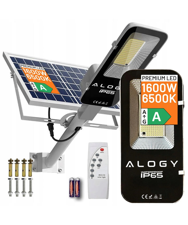 Saulės gatvės šviestuvas Alogy 1600W LED su judesio jutikliu