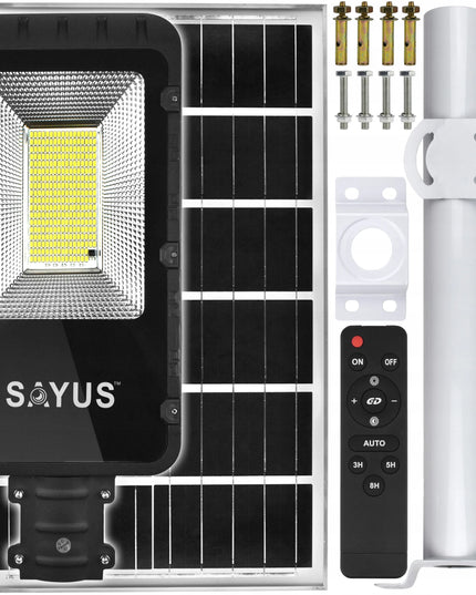 Saulės LED gatvės žibintas Sayus 1400 W su judesio jutikliu ir laikikliu