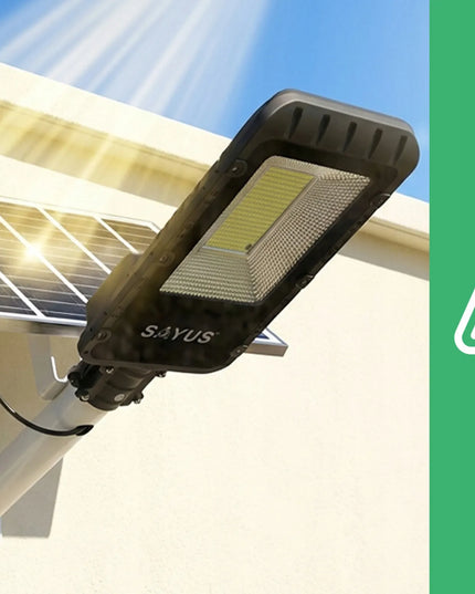 Saulės LED gatvės žibintas Sayus 1400 W su judesio jutikliu ir laikikliu