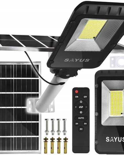Saulės LED gatvės žibintas Sayus 1400 W su judesio jutikliu ir laikikliu