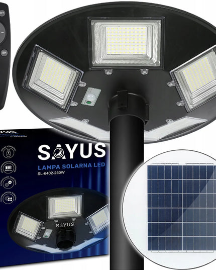 Saulės LED gatvės žibintas Sayus su judesio jutikliu ir nuotolinio valdymo pultu UFO
