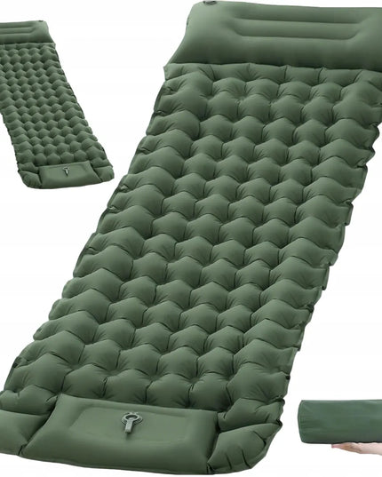 Savaime prisipučiantis kempingo kilimėlis 200 x 70 x 10 cm su pompa ir pagalve