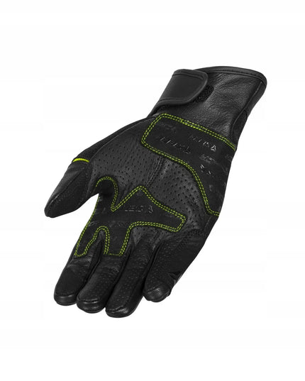 SECA AXIS MESH II vyriškos trumpos motociklininko pirštinės fluo geltonos