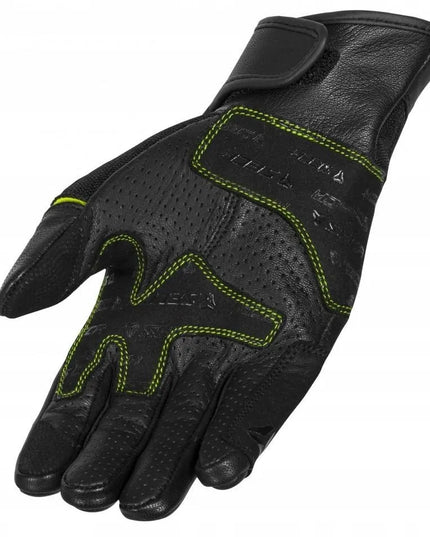SECA AXIS MESH II vyriškos trumpos motociklininko pirštinės fluo geltonos