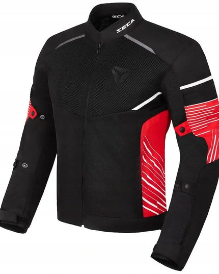 SECA SUMMER WAY BLACK RED tekstilinė motociklininko striukė L