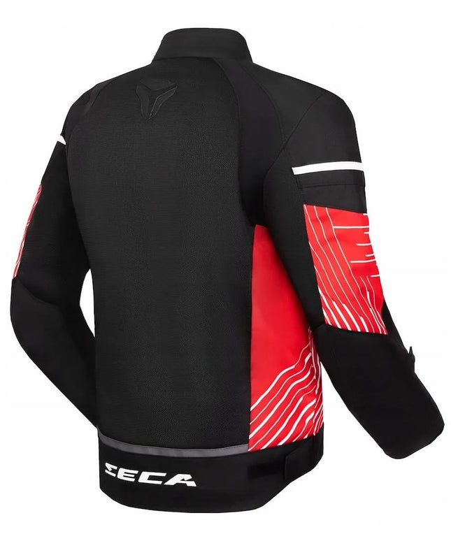 SECA SUMMER WAY BLACK RED tekstilinė motociklininko striukė XL