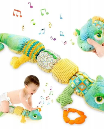 Sensorinis pliušinis muzikinis chameleonas kūdikiams 0-1 m.