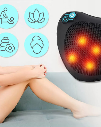 Shiatsu masažinė pagalvė nugarai, sprandui ir kojoms su šildymo funkcija