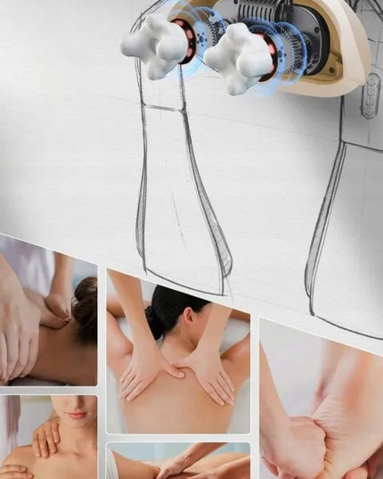 Shiatsu masažuoklis kaklui, nugarai ir sprandui, 2 galvutės, juodas