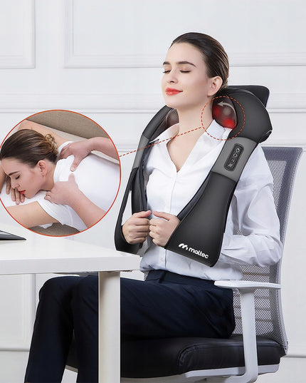 Kaklo ir nugaros masažuoklis su šildymu MalTec PRO-Comfy30W-02 – masažas namuose, darbe ir automobilyje