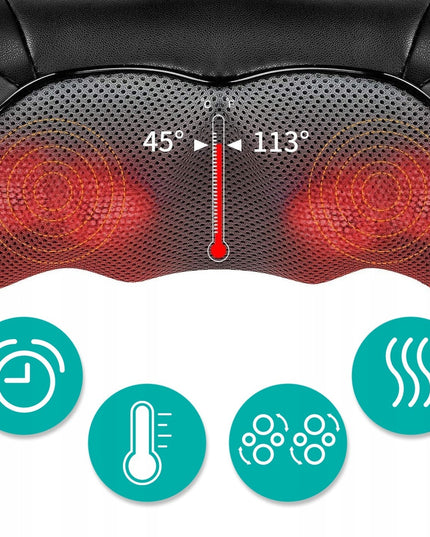 Kaklo ir nugaros masažuoklis su šildymu MalTec PRO-Comfy30W-02 – masažas namuose, darbe ir automobilyje