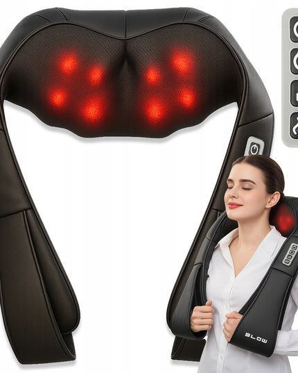 Shiatsu masažuoklis-pagalvė kaklui, nugarai, pečiams, kojoms ir visam kūnui su šildymo funkcija
