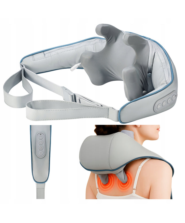 Masažuoklis nugarai, kaklui ir pečiams Shiatsu NeckChill Beauty Limited® su belaidžiu USB įkrovimu, 3D masažo galvutėmis ir šildymo funkcija