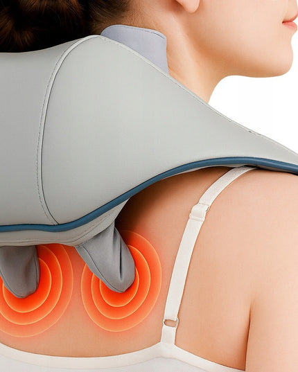 Masažuoklis nugarai, kaklui ir pečiams Shiatsu NeckChill Beauty Limited® su belaidžiu USB įkrovimu, 3D masažo galvutėmis ir šildymo funkcija