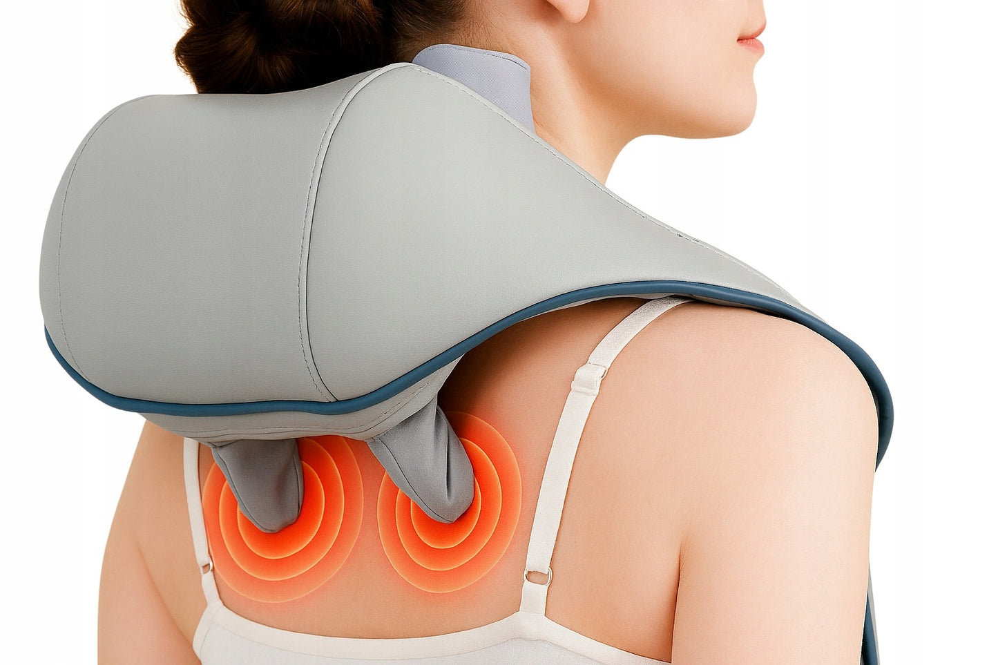 Masažuoklis nugarai, kaklui ir pečiams Shiatsu NeckChill Beauty Limited® su belaidžiu USB įkrovimu, 3D masažo galvutėmis ir šildymo funkcija