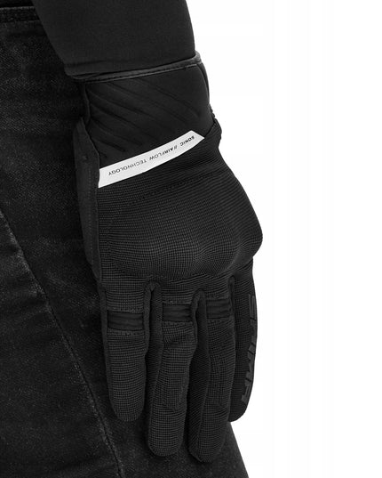 SHIMA SONIC BLACK WHITE vyriškos trumpos motociklininko pirštinės