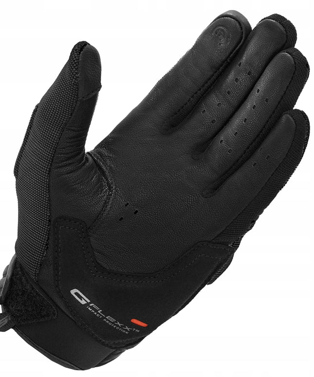 SHIMA SONIC BLACK WHITE vyriškos trumpos motociklininko pirštinės